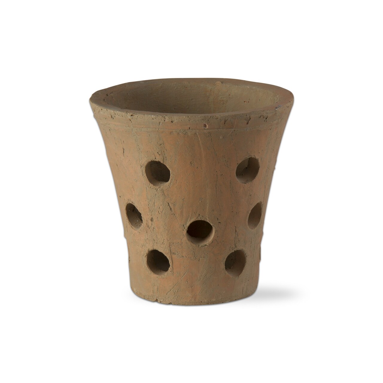 Rustic Terracotta Orchid Pot Garden Planter for Flowers - Everyday Orange Planter Pot - Spot Clean